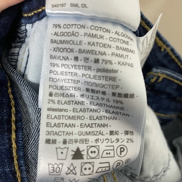 Levis 711 Skinny Ripped Distressed Stretch Blue Jeans Womens Size 26 - Picture 7 of 7